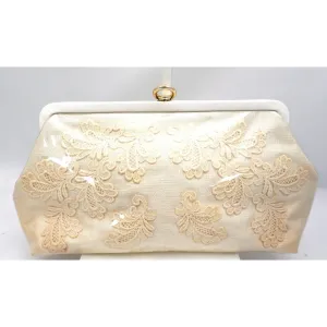 Vintage Purse Clear Plastic-Covered Lace Applique1950S