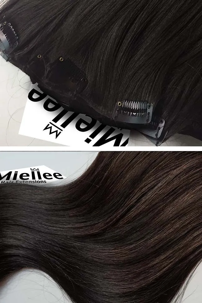 Virgin Brown 8 Piece Clip Ins - Wavy Hair