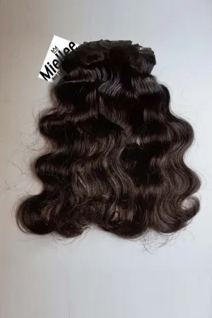 Virgin Brown 8 Piece Clip Ins - Wavy Hair