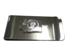 Washington State Map Shape and Flag Design Money Clip