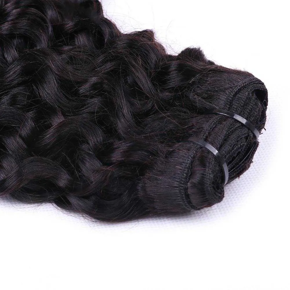 Water Wave Clip In Hair Extensions Human Hair