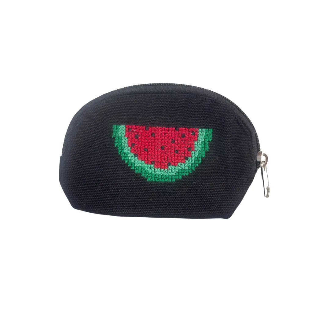 Watermelon Hand-Embroidered Coin Pouch (medium)