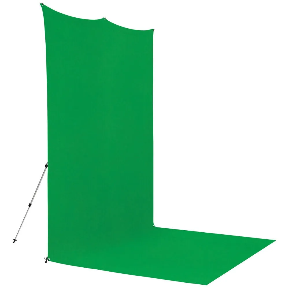 Westcott X-Drop Pro Water-Resistant Backdrop Sweep Kit | Chroma-Key Green, 8 x 13'