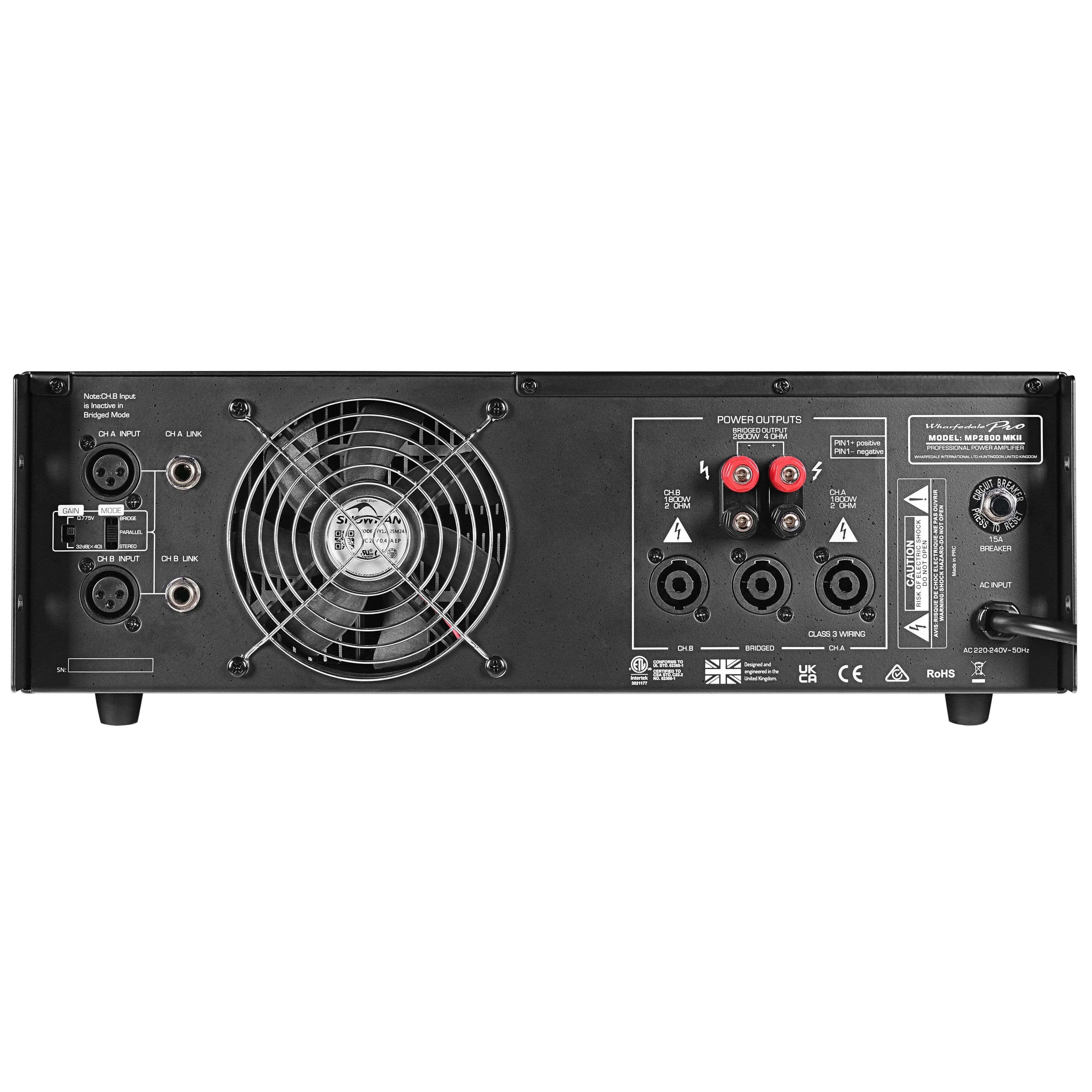 Wharfedale Pro MP2800MKII Power Amplifier 2x1000W @ 4Ohm / 2x640W @ 8Ohm