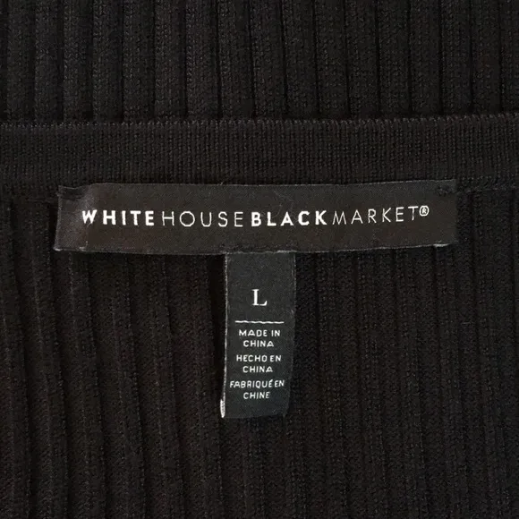 WHBM | Ribbed Snap-Front Henley Black