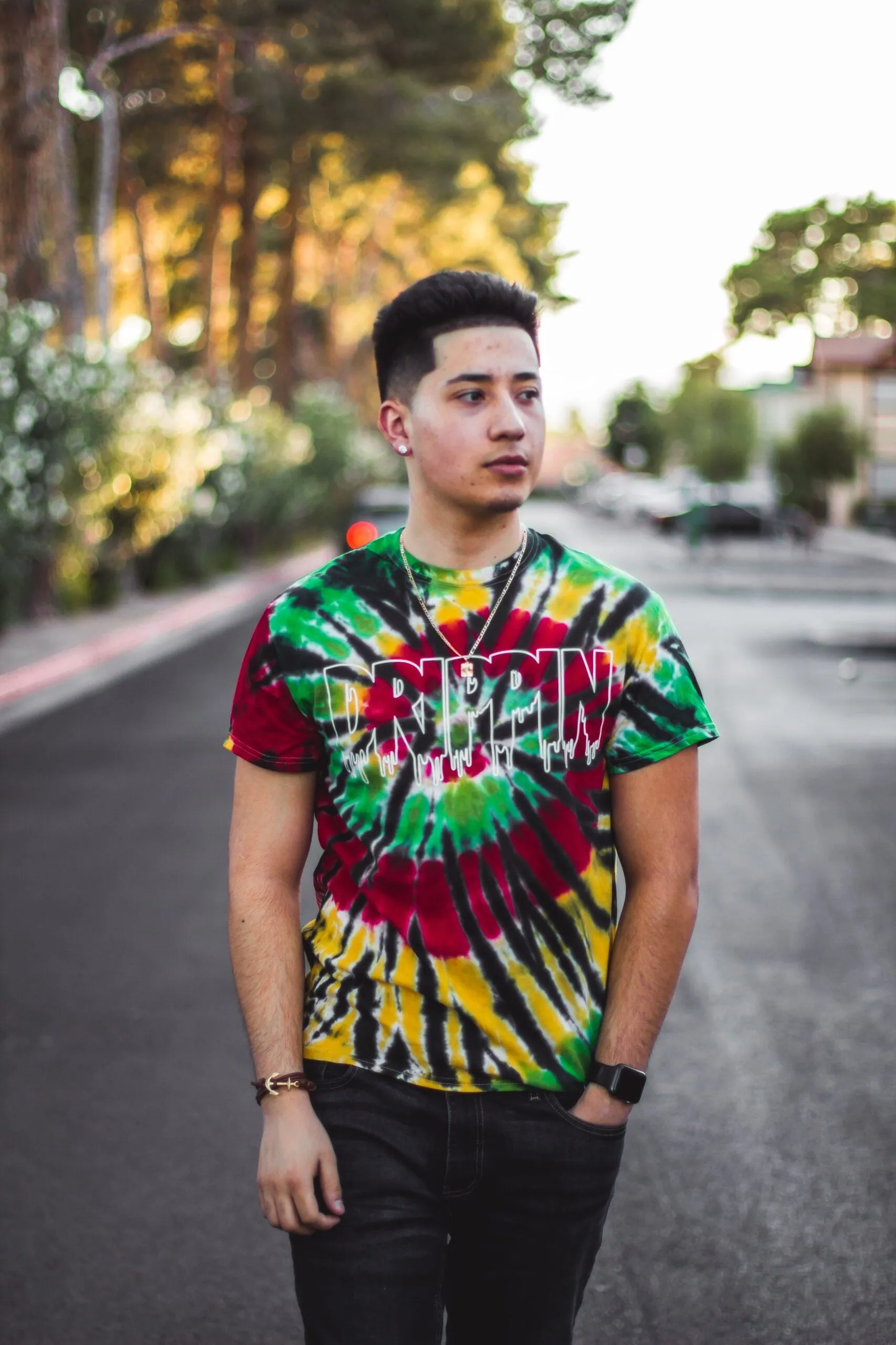 White Drippin Outline | Rasta Tee