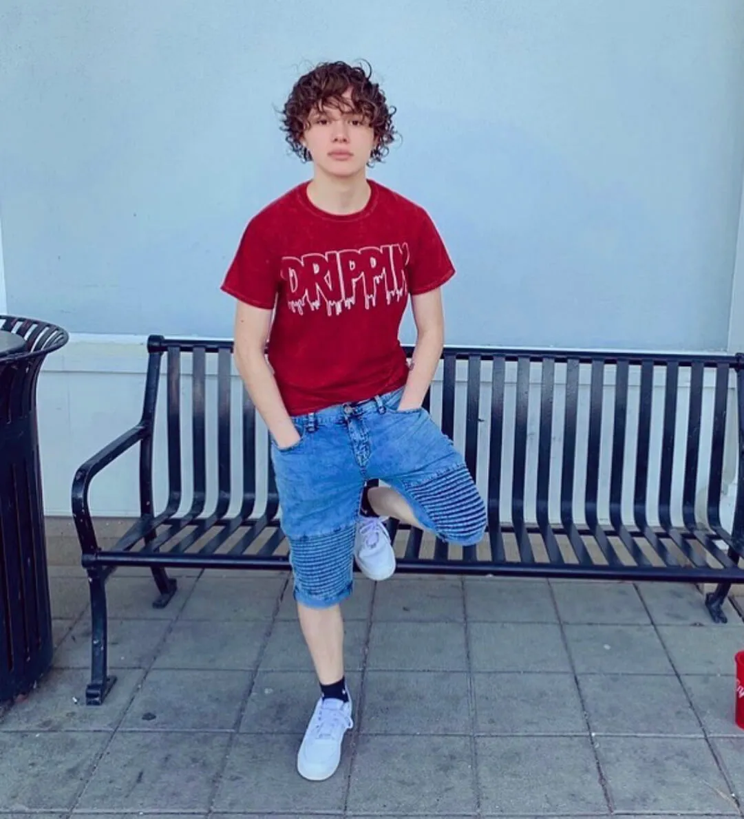 White Drippin Outline | Red Vintage Wash Tee