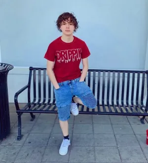 White Drippin Outline | Red Vintage Wash Tee
