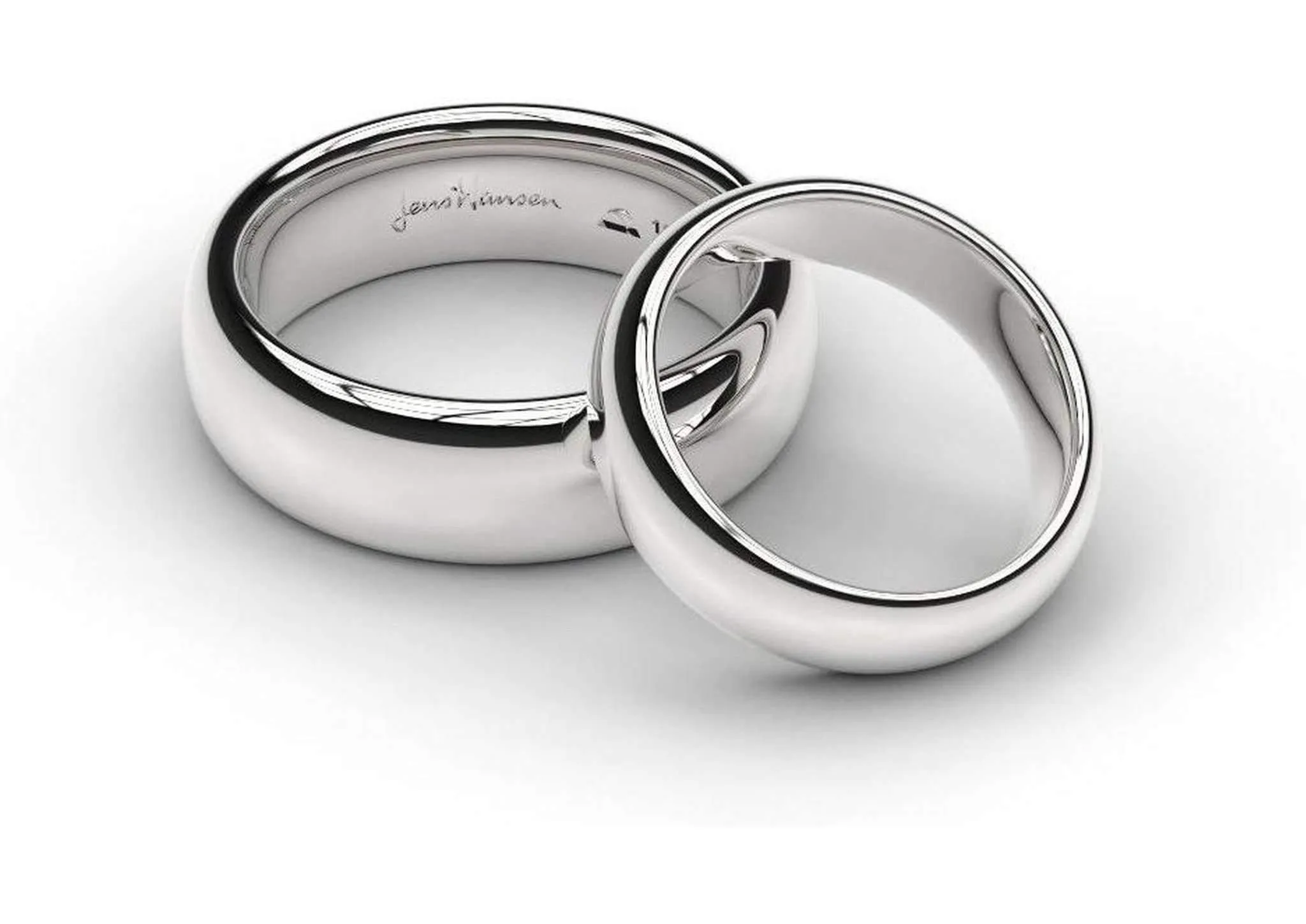 White Gold & Platinum Movie Rings Set
