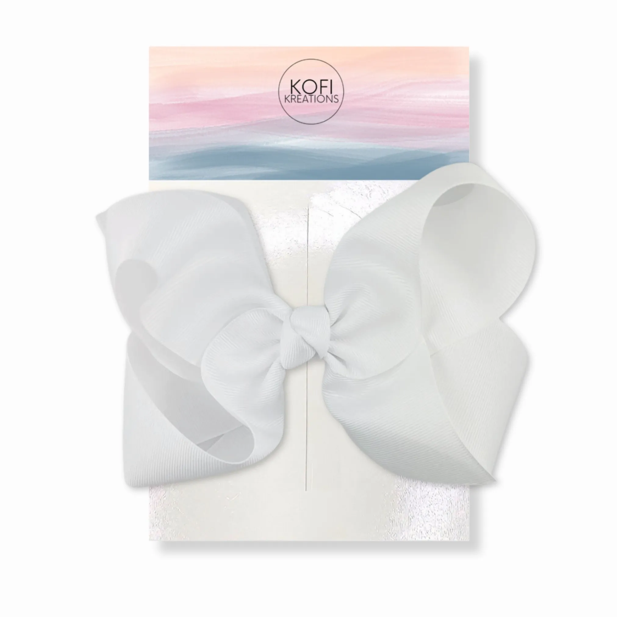 White Grosgrain Ribbon Hair Bow