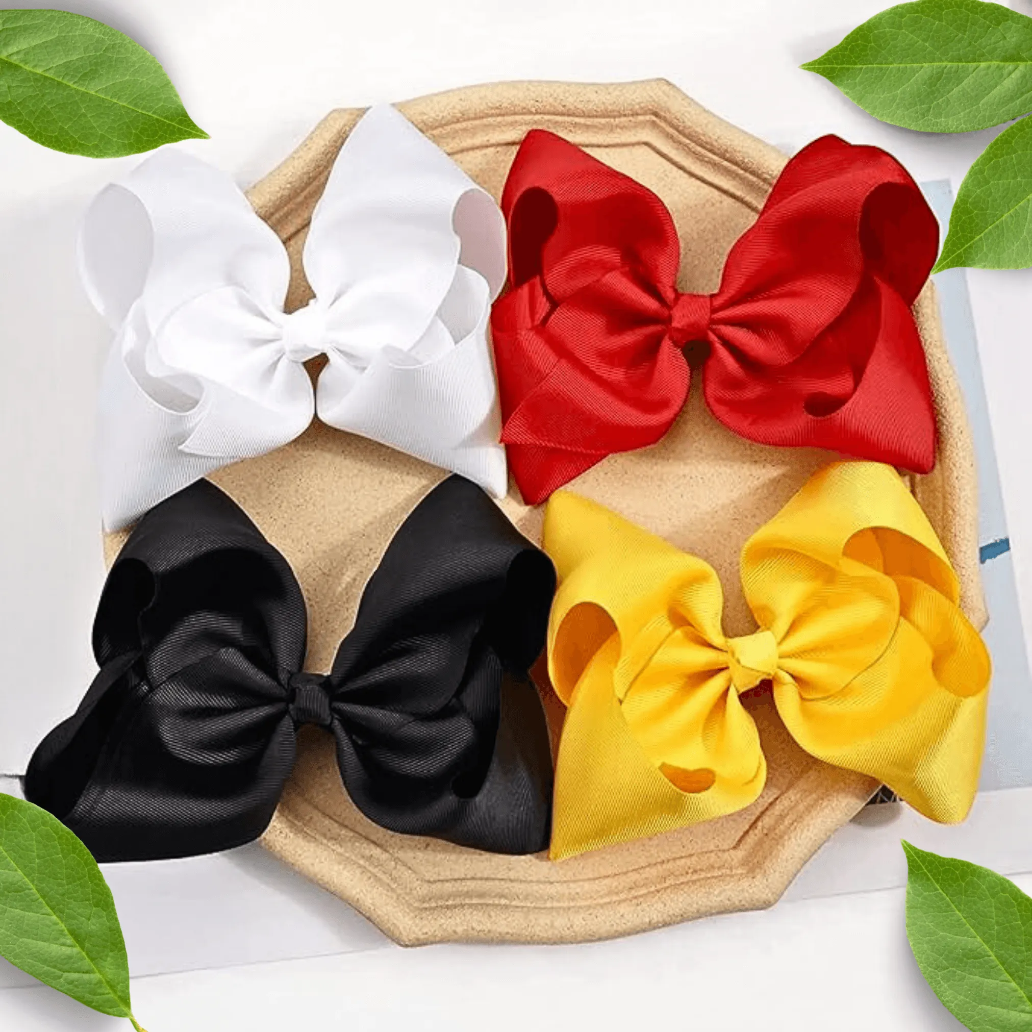 White Grosgrain Ribbon Hair Bow