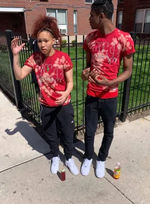White Sauce Outline | Red Bleach Out Tee