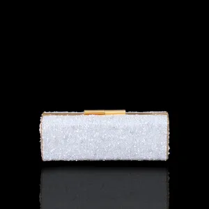White Sequins and Crystals Clutch