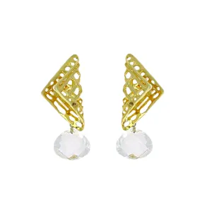 Windowpane Earrings with Detachable White Topaz drops.