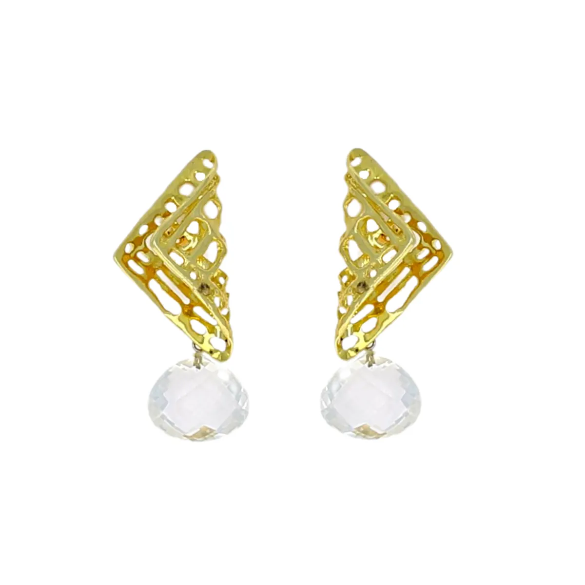 Windowpane Earrings with Detachable White Topaz drops.