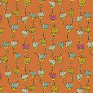 Winged Garden Tender Twigwork Sunlit Siesta Orange Fabric A-1070-O