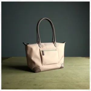 Womens Light Pink Nylon Shoulder Tote Small Pink Nylon Handbag Purse for Ladies