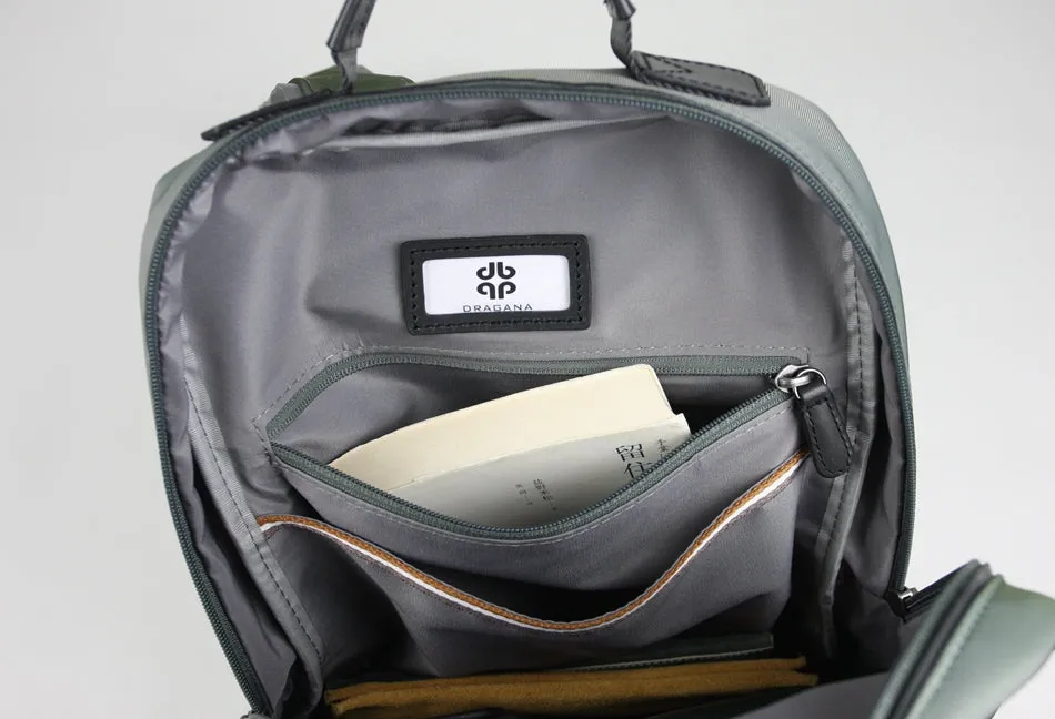 Womens Nylon Backpack Bag Green Best Satchel Backpack Nylon School Rucksack for Ladies