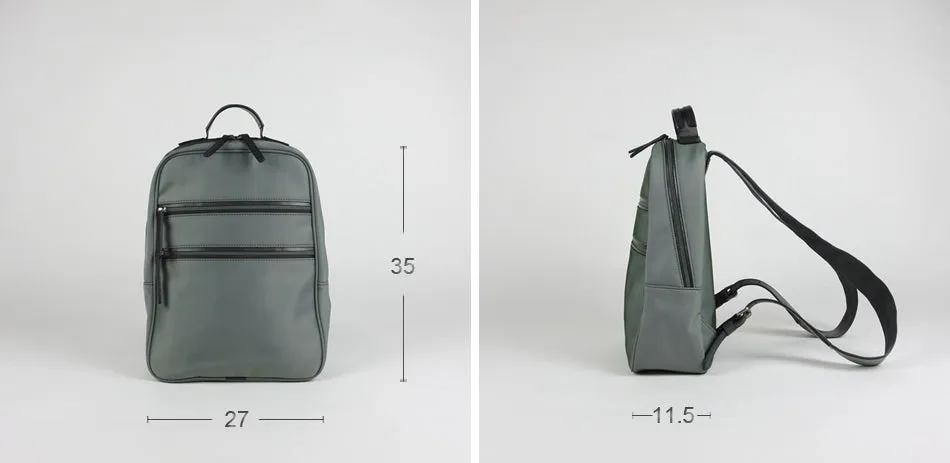 Womens Nylon Backpack Bag Green Best Satchel Backpack Nylon School Rucksack for Ladies