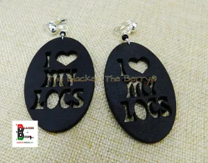 Wooden Black Loc Clip On Earrings Wood Jewelry Dreads Dreadlocks Non Pierced Black Owned Business