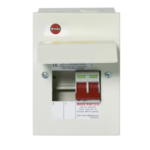 Wylex NM206/40 2 Way Consumer Unit   40A Main Switch