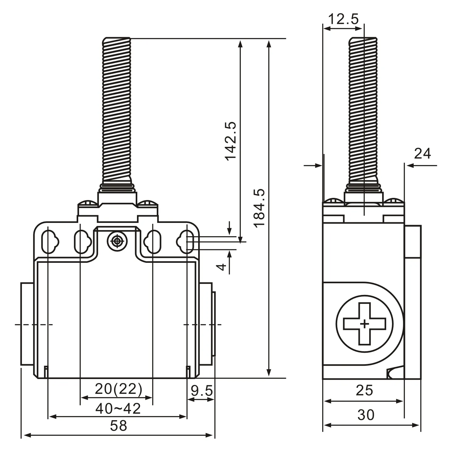XCK-T181 Rod Coil Spring Contact Actuator Limit Switch