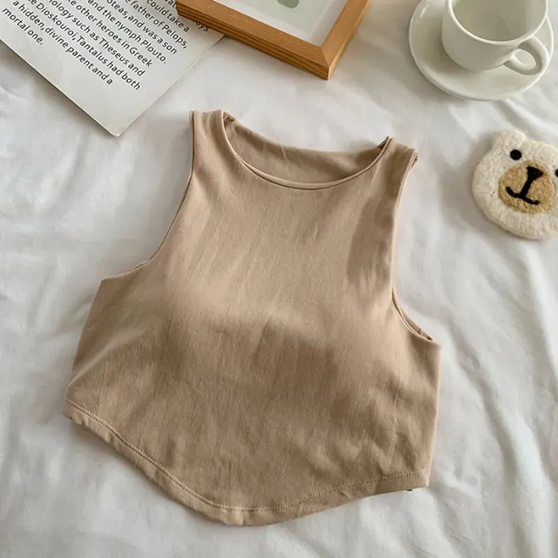 Yoga Top For Women Loose Fit Workout Crop Tops Tank Gym Wear Fitness Sleeveless Cami Sport Shirts Running Vest Built In Bra
