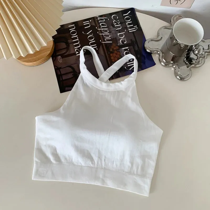 Yoga Top For Women Loose Fit Workout Crop Tops Tank Gym Wear Fitness Sleeveless Cami Sport Shirts Running Vest Built In Bra