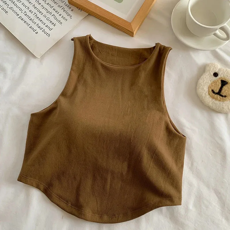 Yoga Top For Women Loose Fit Workout Crop Tops Tank Gym Wear Fitness Sleeveless Cami Sport Shirts Running Vest Built In Bra