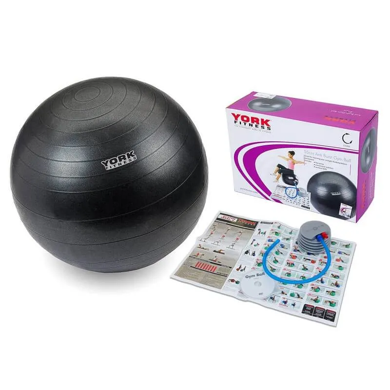 York 55cm Gym Ball with DVD