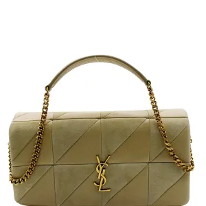 YVES SAINT LAURENT Jamie Suede Leather Shoulder Bag Sea Salt