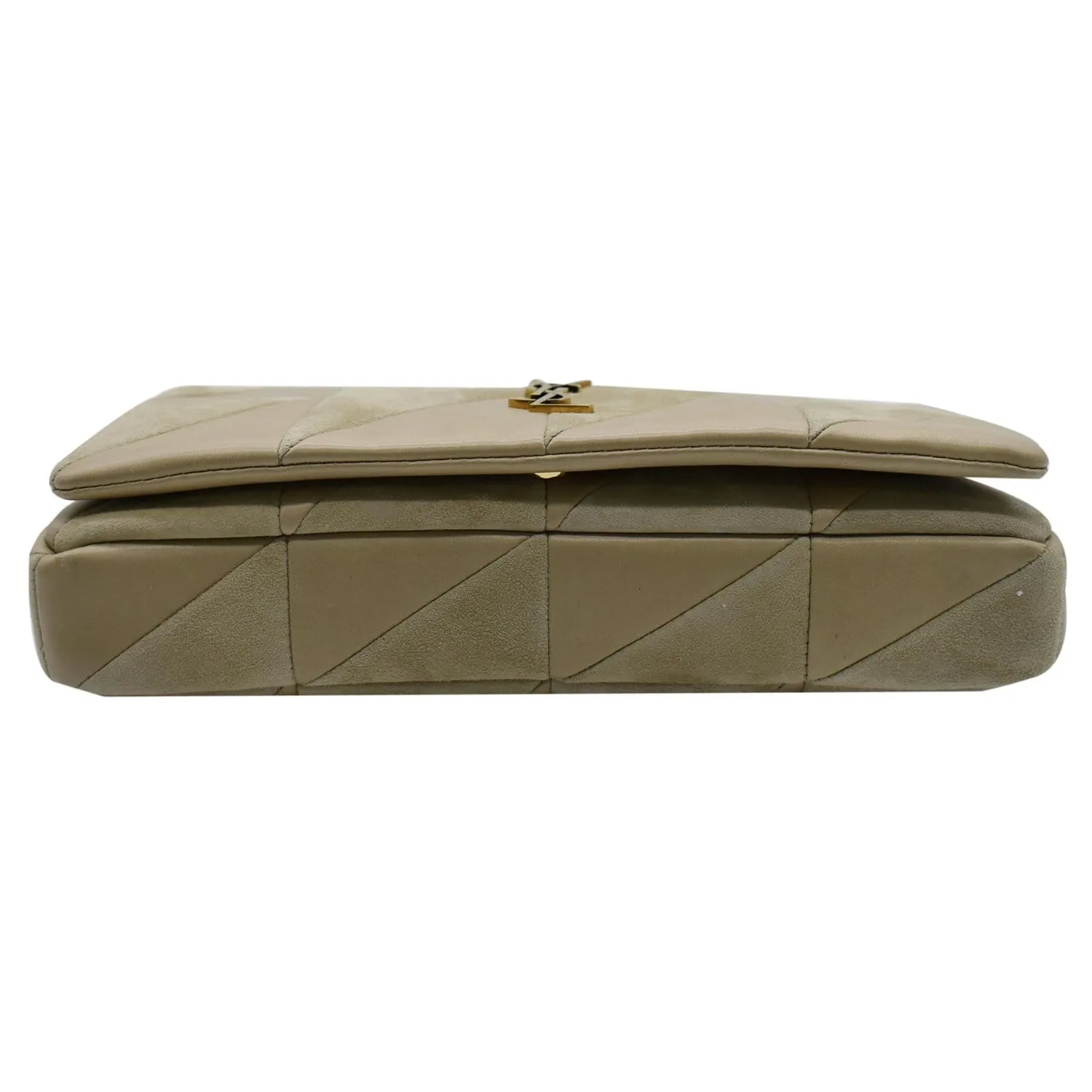 YVES SAINT LAURENT Jamie Suede Leather Shoulder Bag Sea Salt