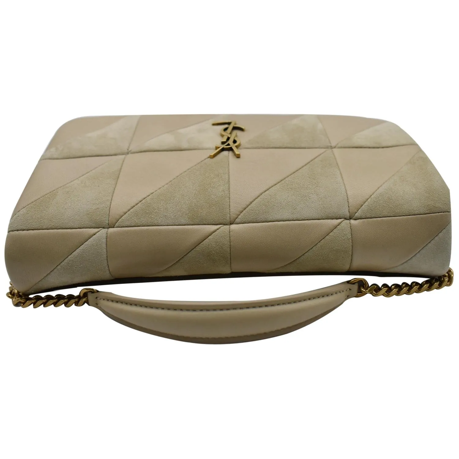 YVES SAINT LAURENT Jamie Suede Leather Shoulder Bag Sea Salt