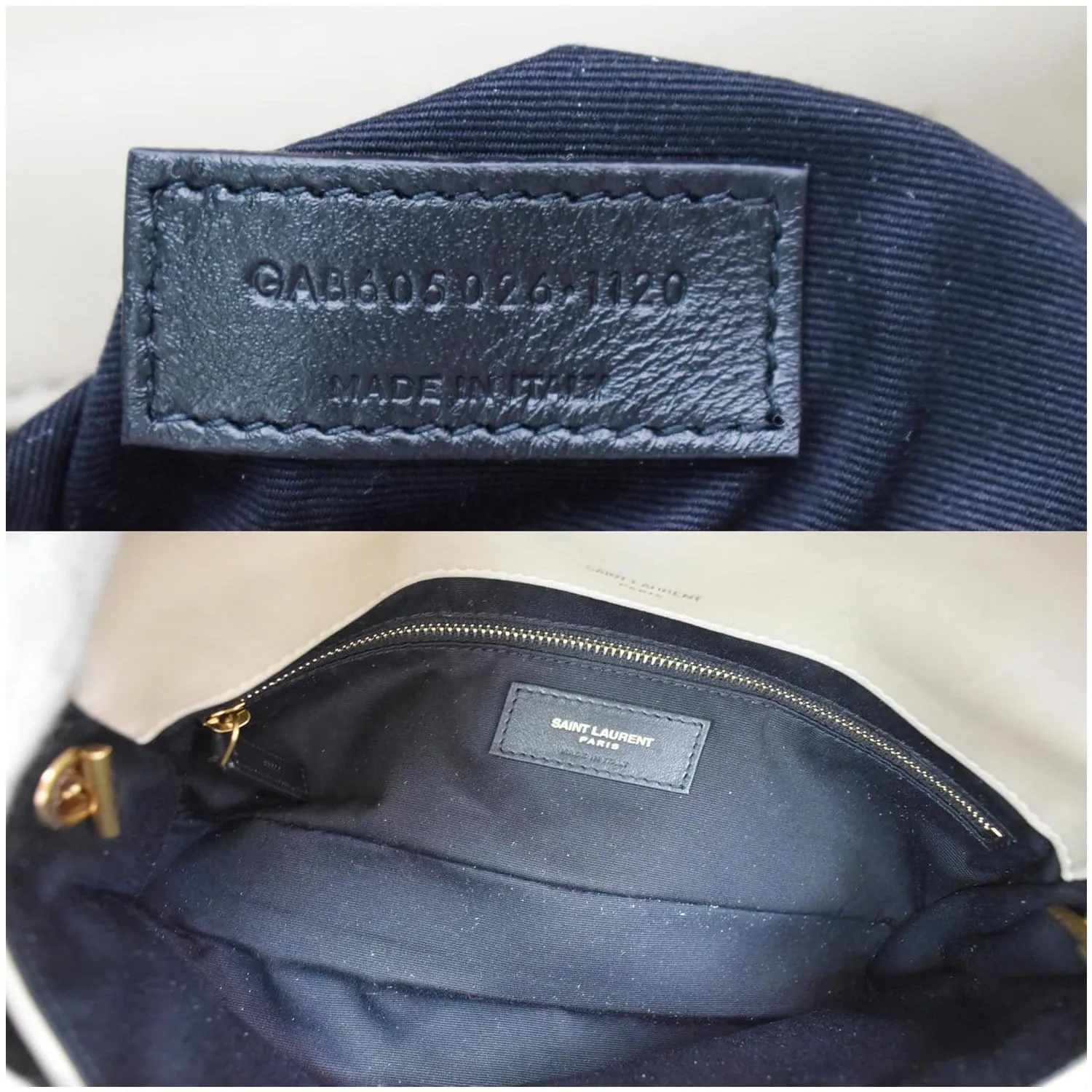 YVES SAINT LAURENT Jamie Suede Leather Shoulder Bag Sea Salt