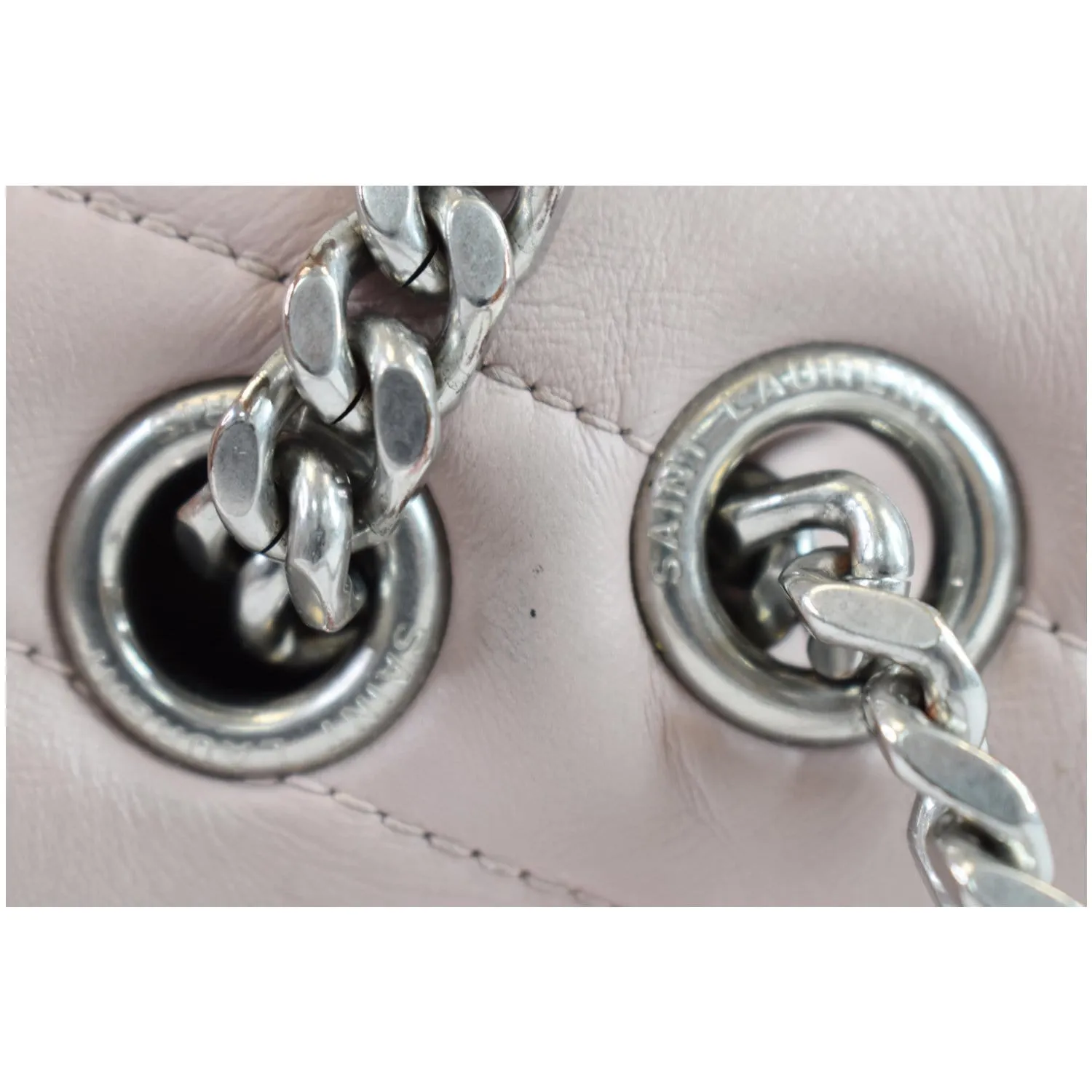 YVES SAINT LAURENT Large Loulou Calfskin Matelasse Chain Shoulder Bag Pink