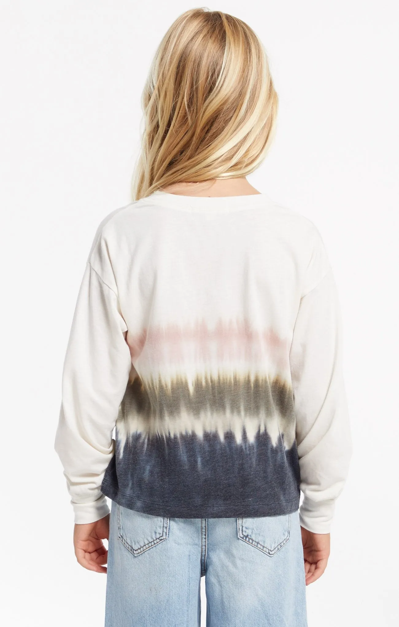 Z Supply Girls Kaiya Stripe Tie Dye L/S