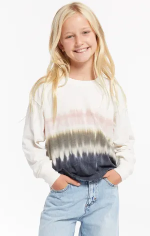 Z Supply Girls Kaiya Stripe Tie Dye L/S