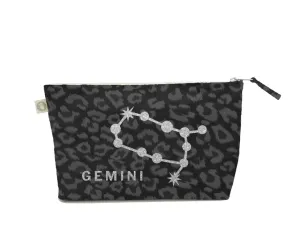 Zodiac Black Leopard Large Makeup Bag  - Gemini